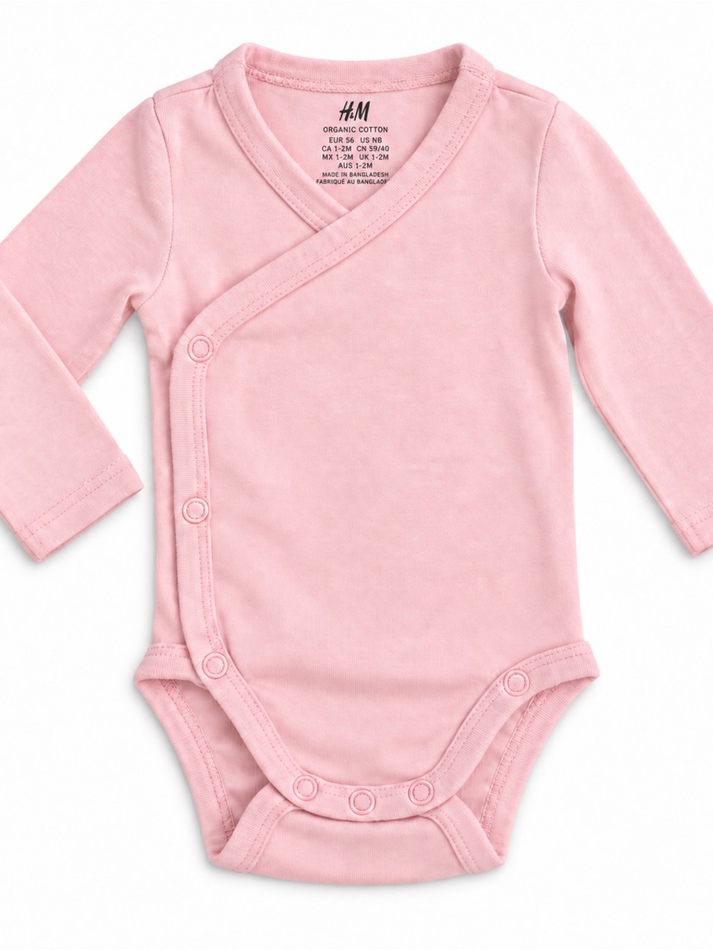 H&M Pink Long-Sleeve Wrap Baby One-Piece